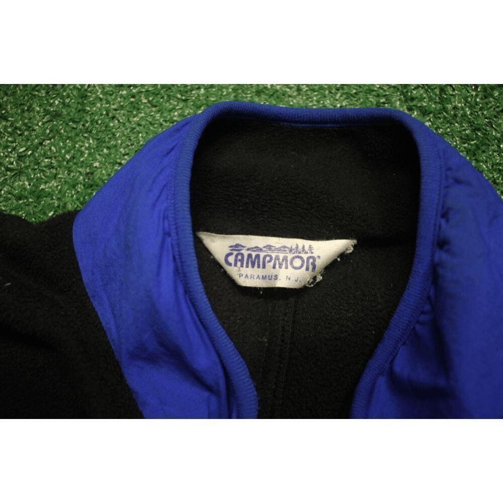 Vintage Campmor Fleece Zip Jacket Black with Blue Accents Size Large - Picture 2 of 8